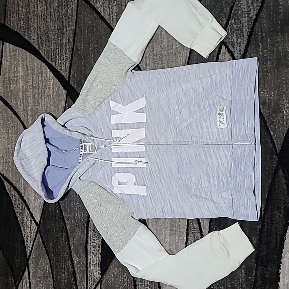 VS PINK 2016 Everyday Color Block Full-zip Hoodie Jacket Shirt PRICE FIRM